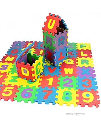 36Pcs Kids Number and Alphabet Puzzle,Colorful Play Mat Foam Maths Educational Toy Gift for Child Girls Boys