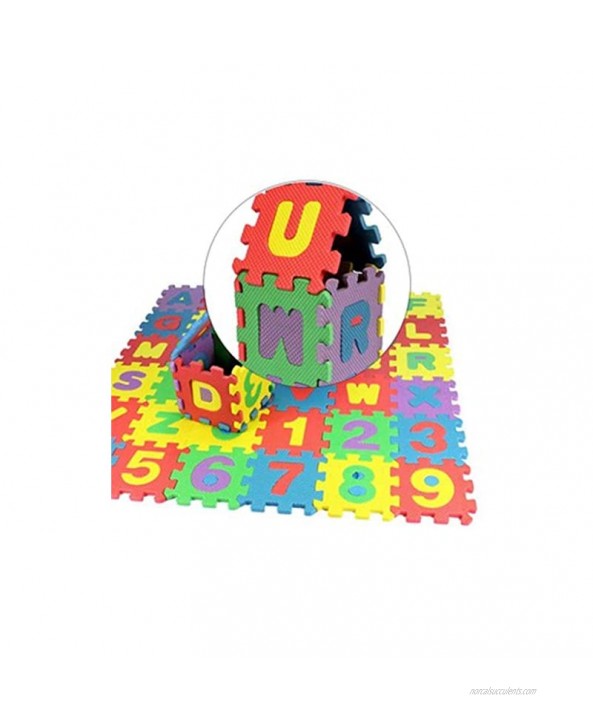 Almencla Kids Foam Puzzle Floor Play Mat with Numbers & Alphabets 36 Tiles Crawling Mat