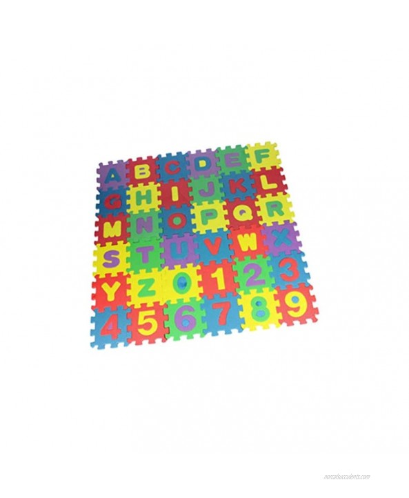 Almencla Kids Foam Puzzle Floor Play Mat with Numbers & Alphabets 36 Tiles Crawling Mat