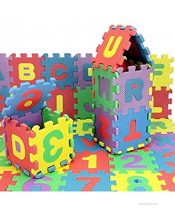 AUUNY Kids Numbers Rubber EVA Foam Puzzle Play Mat Floor 36 Interlocking Playmat Tiles Ideal for Crawling Baby Infant Classroom Toddlers Kids Gym Workout
