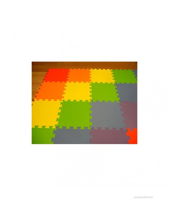 EnviUs Snug Plus Play Mat Rainbow 36: Formamide Free Ultra Thick 36 Pieces 12 x 12 x 9 16 Snug Plus Series w Free Borders