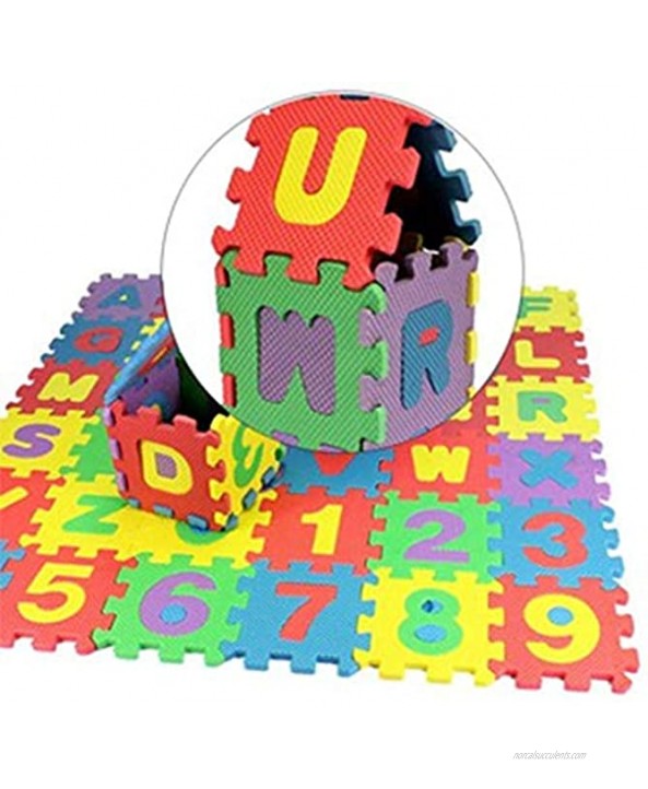 F Fityle 72 Pcs Foam Play Mat Puzzle Alphabet&Number Crawling Mat for Kids Toddlers
