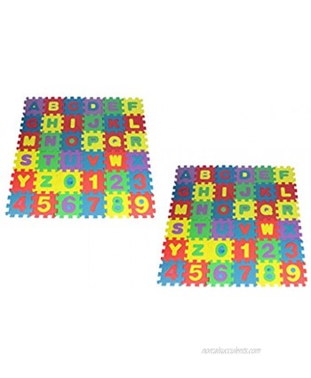 F Fityle 72 Pcs Foam Play Mat Puzzle Alphabet&Number Crawling Mat for Kids Toddlers