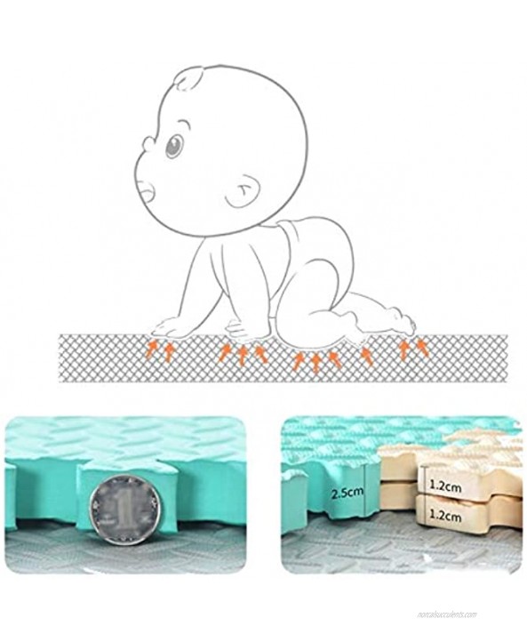 GHHZZQ Kids Floor Play Mat Non-Slip Anti-Fall PE Baby Foam Floor Tiles for Home Amusement Park Kindergarten Soft Play Equipment 1.2 2.5cm Thick Color : B Size : 30x30x2.5cm-36pcs