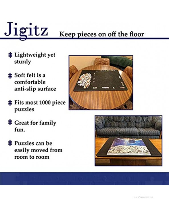 Jigitz Puzzle Saver Mat Large Jigsaw Puzzle Mat for Adults and Kids 30x21in 1000 Piece Felt Board Pad Storage Holder