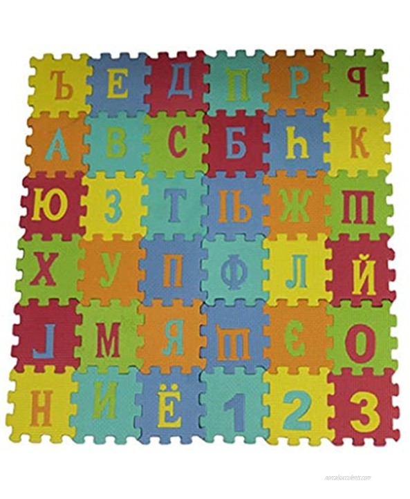 Kekailu Kids Puzzle Mat,90cm Russian Arabic Alphabet Kids Carpet Foam EVA Shaggy Puzzle Crawling Mat,Russian Letters