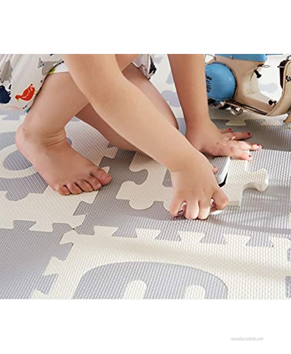 Lawei 36 Pieces Baby Puzzle Play Mat 12 x 12 Inch Alphabet Numbers EVA Foam Playmat Interlocking Foam Floor Tiles for Crawling Baby Infant Toddlers Kids Gym Workout