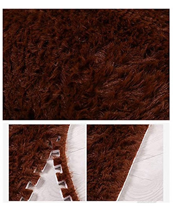 LKXHarleya 16pcs Interlocking Foam Mats Fluffy Carpet Tiles Plush Area Rug Interlocking Floor Tiles Soft Baby Playmat Puzzle Floor Mat Camel