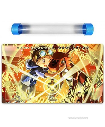 manwubianji Digimon Adventure Guilmon Playmat Trading Card Game Card Zone Mat Free Best Tube