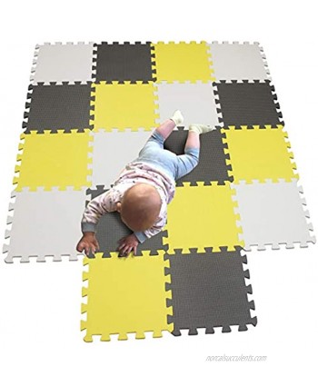 MQIAOHAM Children Puzzle mat Play mat Squares Play mat Tiles Baby mats for Floor Puzzle mat Soft Play mats Girl playmat Carpet Interlocking Foam Floor mats for Baby White Yellow Grey 101105112