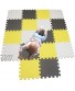MQIAOHAM Children Puzzle mat Play mat Squares Play mat Tiles Baby mats for Floor Puzzle mat Soft Play mats Girl playmat Carpet Interlocking Foam Floor mats for Baby White Yellow Grey 101105112