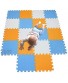 MQIAOHAM Skip hop Play mat Jigsaw Soft mats Interlocking Floor Baby Puzzle eva Foam Outdoor Equipment Square Puzzles Board Portable Foldable Crawling Childrens Rug Babies White Orange Blue 101102107