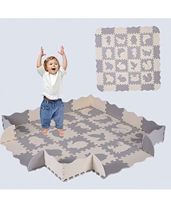 OKBOP Baby Play Mat Puzzle Floor Play Mat Kids EVA Foam Play Mat Puzzle Exercise Mat Soft Foam Interlocking Floor Tiles Educational Toy