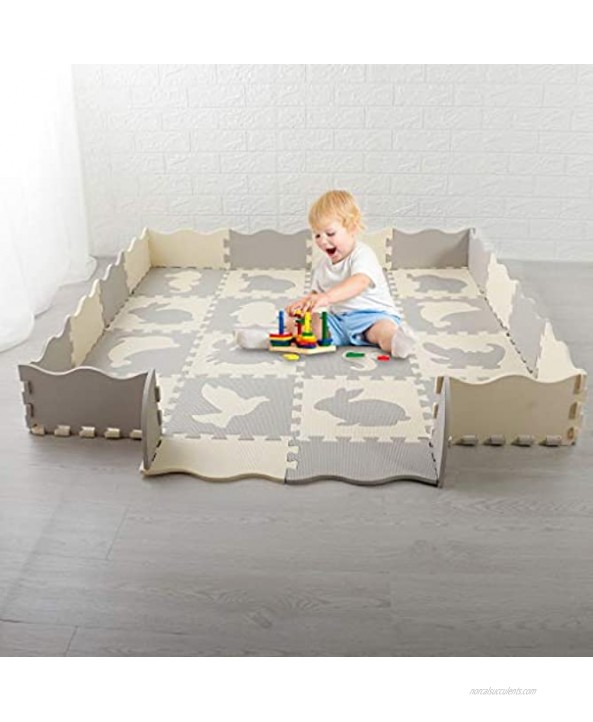 OKBOP Baby Play Mat Puzzle Floor Play Mat Kids EVA Foam Play Mat Puzzle Exercise Mat Soft Foam Interlocking Floor Tiles Educational Toy