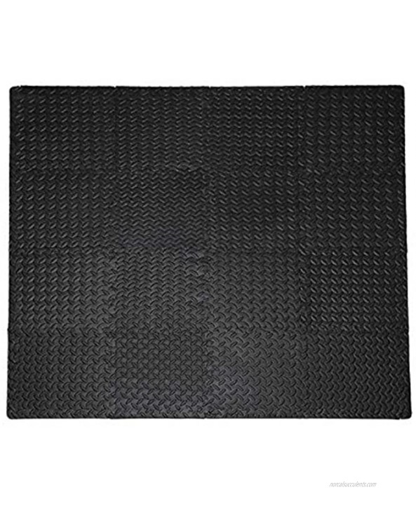 Ottomanson Soft EVA Foam Mat Flooring Tiles Black 16 PC 12 x 12