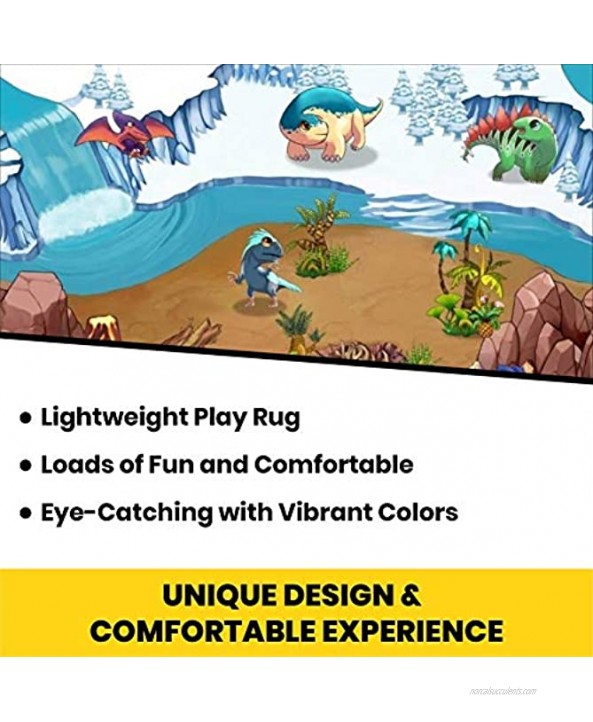 Rollmatz Kids Large Playmat Dino Print Design App Based Augmented Reality Interactive Learning Play Mats for Kids 78 inch X 47 inch Learn and Have Fun