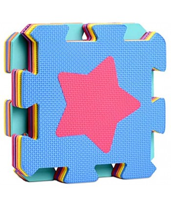 Shapes Rubber EVA Foam Puzzle Play mat Floor. 10 Interlocking playmat Tiles Tile:12X12 Inch 10 Sq.feet Coverage. Ideal: Crawling Baby Infant Classroom Toddler Kids Gym Workout time