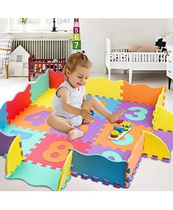 StillCool Baby Play Mat with Fence 0.39 inch Thick Interlocking Foam Floor Tiles Kids Puzzle Mat Baby Crawling Mat