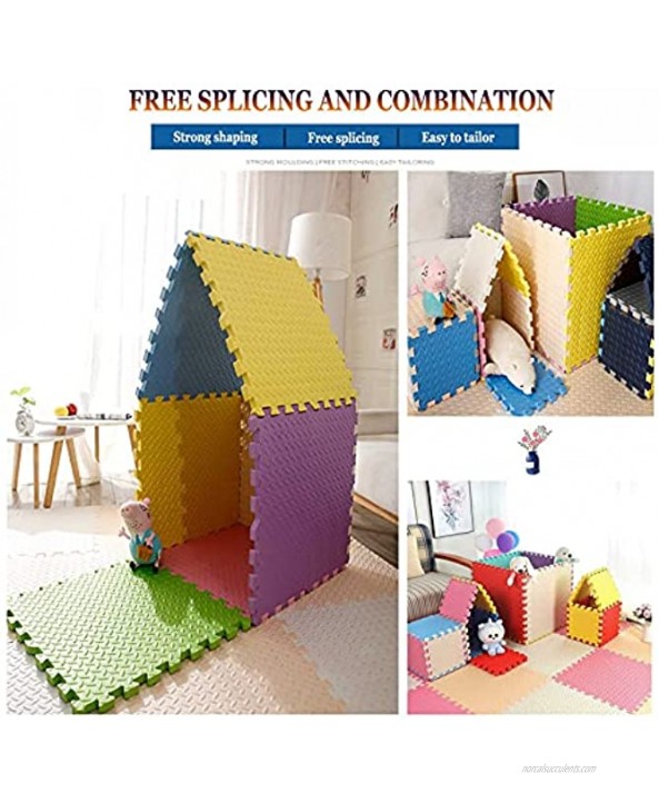 TBY Baby Foam Play Mats 30x30x2.5 cm Children's Interlocking EVA Play Foam Mat for Living Room Garden Yoga Exercise Gym Perfect Home Decoration,Yellow+Brown