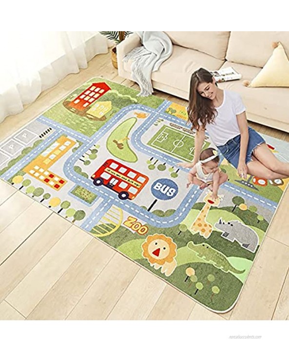 XUDONG Children's Road map Carpet Fun Game Carpet Children's Road Carpet Play mat for Toy Cars Bedside mat Soft and Washable 140200cmColor:P05,Size:160230CM