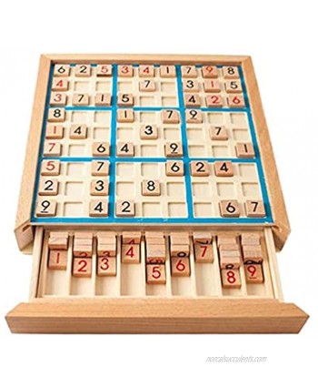 balacoo Wooden Sudoku Puzzle Board Game with Drawer Number Thinking Tiles Logical Reasoning Training Classic Table Toy for Adults and Kids