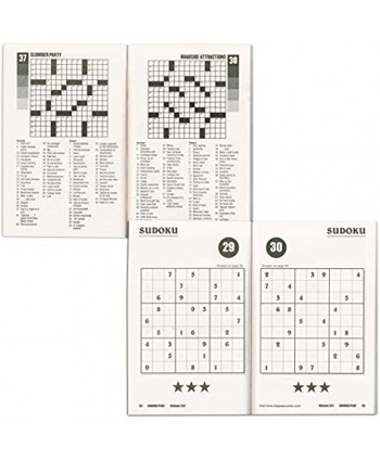 Crossword Sudoku Travel Size Puzzle Books for Adults Seniors Super Set ~ Bundle of 4 Travel Crossword and Sudoku Puzzle Books Over 330 Puzzles Total