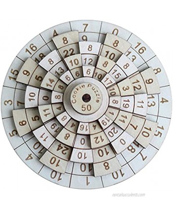Math Wooden Puzzle Huarong Road Number Puzzle Arrange，to Make Each of The 16 Columns of Numbers Add Up to 50，High Difficulty Mathematical Brain Burning Puzzle Toy for Kids and Adults A