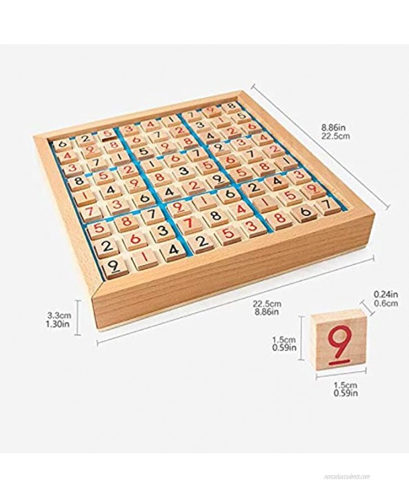 OLOPE Wooden Sudoku Board Game with Drawer-with Book of 100 Wooden Sudoku Puzzles-Math Brain Teaser Desk Toys-Family Party Game-Christmas Surprise Present Blue