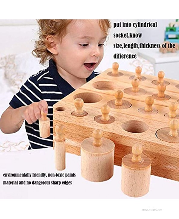 Qewmsg Montessori Materials Montessori Toys Educational Games Cylinder Socket Blocks Wooden Math Toys Parent Child Interaction