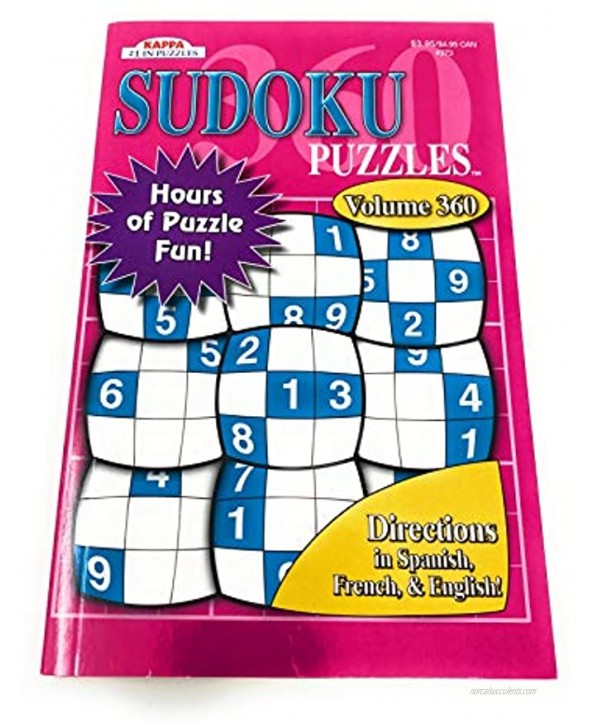 SUDOKU Puzzles VOLUMES 359,360,363 OR 364 3 Pack Bundle Directions in English Spanish and French