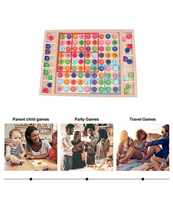 TOYANDONA Sudoku Board Game Wooden Sudoku Puzzle Kids Sudoku Game Toy Wooden Chess Puzzle Game Math Brain Teaser Desktop Toys for Adult Kids