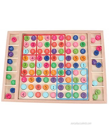 TOYANDONA Sudoku Board Game Wooden Sudoku Puzzle Kids Sudoku Game Toy Wooden Chess Puzzle Game Math Brain Teaser Desktop Toys for Adult Kids
