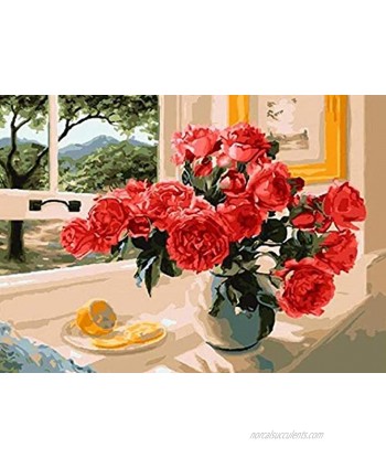 YHKTYV Jigsaw Puzzles for Adults Kids 500 Piece Puzzle Kids Teens Challenging Game Red Peony by The Window