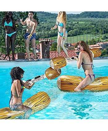 4Pcs Inflatable Pool Battle Log Rafts Games for Adults Outdoor Fighting Float Row Toys for Teens Pool & Beach Party Favors Summer Water Activities