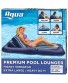 Aqua Premium Convertible Ultimate Pool Lounger Inflatable Pool Float Heavy Duty X-Large 74” – 90” Navy Green White Stripe