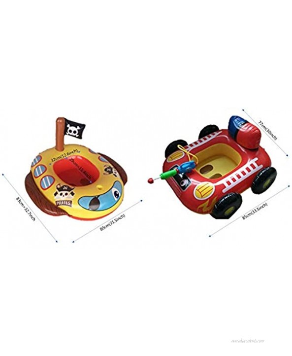Big Summer Inflatable Fire Boat Pool Float for Kids with Built-in Squirt Gun Inflatable Ride-on for Children Aged 3-7 Years
