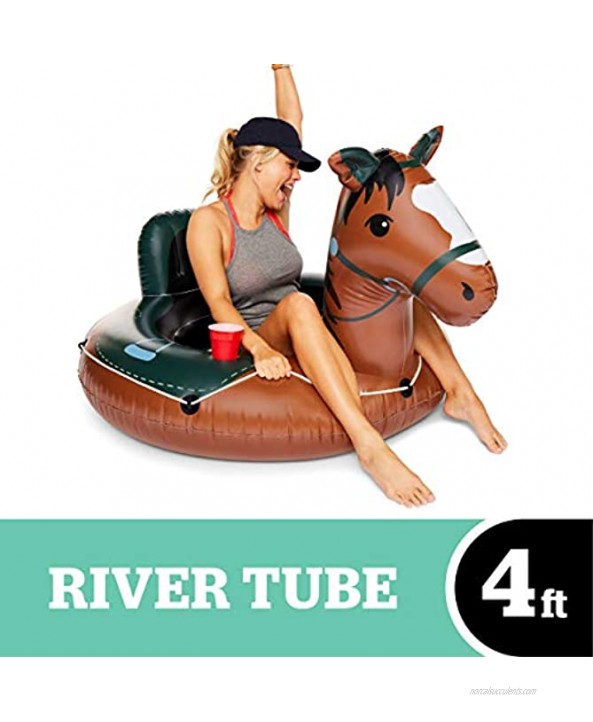 BigMouth Inc. Buckin' Bronco River Tube Ultra Durable Easy-Inflate Vinyl Raft with Grab n' Latch Rope and Comfy Mesh Seat Great for River Rafting and Floating with Friends