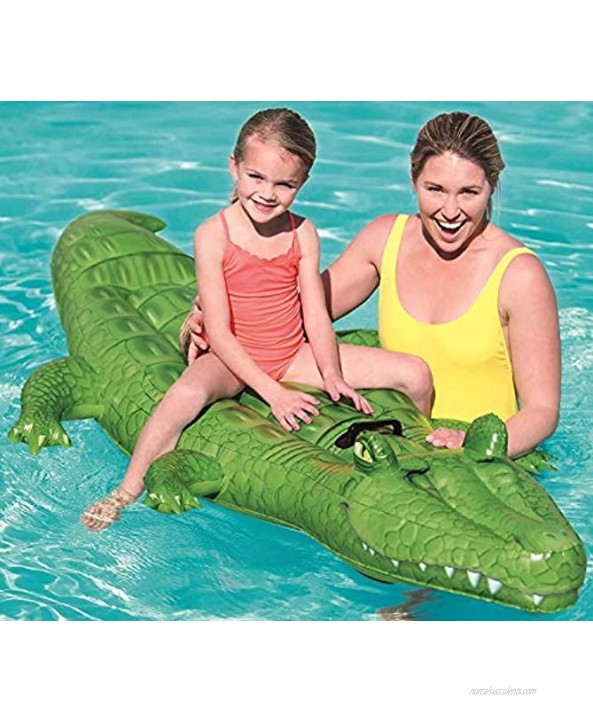 H2O GO! Giant Crocodile Ride-On Water Toy 80 X 46 Fun Swimming Pool Inflatable Float for Ages 3+