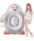 HAPAH Inflatable Pool Float Penguin Floaties with Ball Fun Funny Blow up Swimming Pool Lounge Raft Summer Beach Floaty Party Toy for Kids Adults Gray