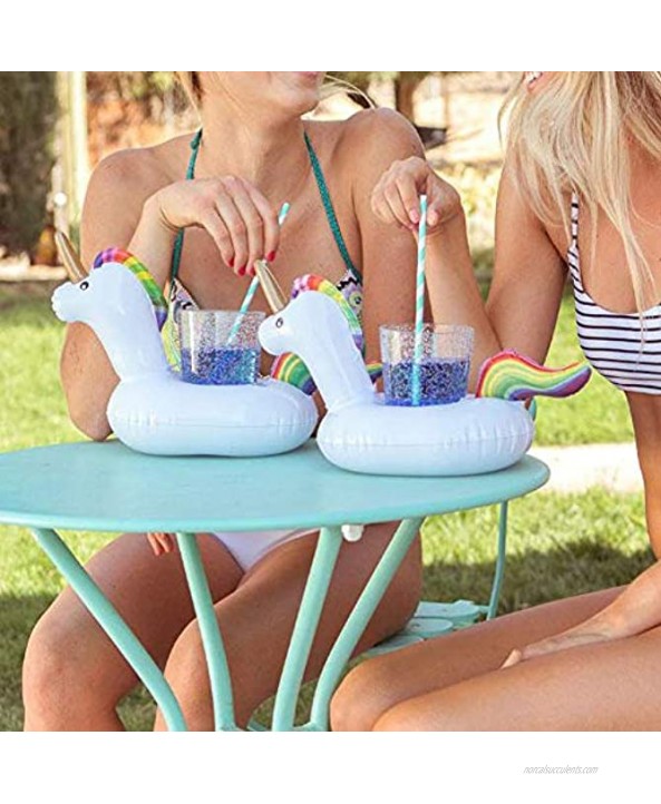 Inflatable Drink Holder 25 Pack Pool Drink Floats Inflatable Cup Holders + 1 Hand Pump Drink Floaties for Swimming Pool Party