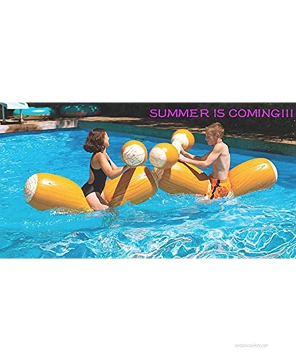 Inflatable Pool Battle Log Rafts Inflatable Floating Water Toys for 2 Players for Adults Kids Summer Swimming Pool Party Water Sports Outdoor Games Water Toys for Pool Party Beach 57 x 14