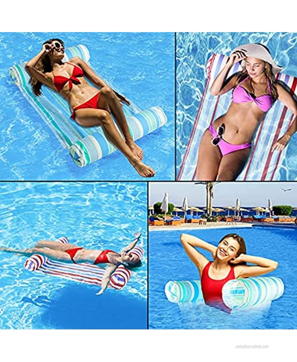 Inflatable Pool Floats 2 Pack Multi-Purpose Soft Fabric Cloth Swimming Pool Hammock Saddle Lounge Chair Hammock Drifter Water Toys Lounger Portable Premium Water Hammock Lounge