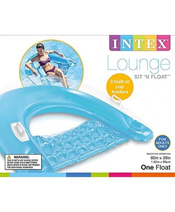 Intex Sit 'n Float Classic Inflatable Raft Swimming Pool Lounge