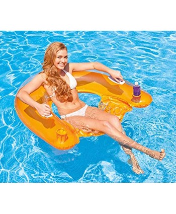 Intex Sit N Float Inflatable Lounge 60" X 39" 1 Pack Colors May Vary