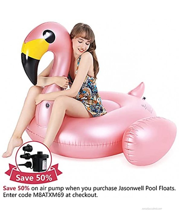Jasonwell Giant Inflatable Flamingo Pool Float with Fast Valves Summer Beach Swimming Pool Party Lounge Raft Decorations Toys for Adults Kids Large
