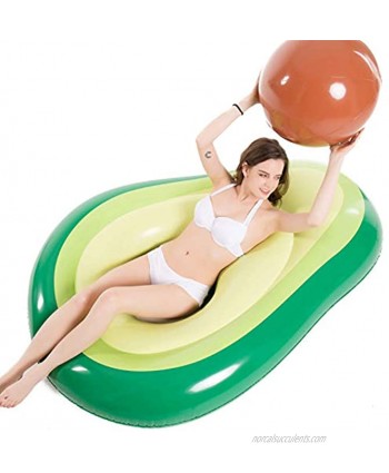 Jasonwell Inflatable Avocado Pool Float Floatie with Ball Water Fun Large Blow Up Summer Beach Swimming Floaty Party Toys Lounge Raft for Kids Adults