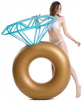 Jasonwell Inflatable Diamond Ring Pool Float Engagement Ring Bachelorette Party Float Stagette Decorations Swimming Tube Floaty Outdoor Water Lounge for Adults & Kids