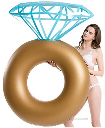 Jasonwell Inflatable Diamond Ring Pool Float Engagement Ring Bachelorette Party Float Stagette Decorations Swimming Tube Floaty Outdoor Water Lounge for Adults & Kids
