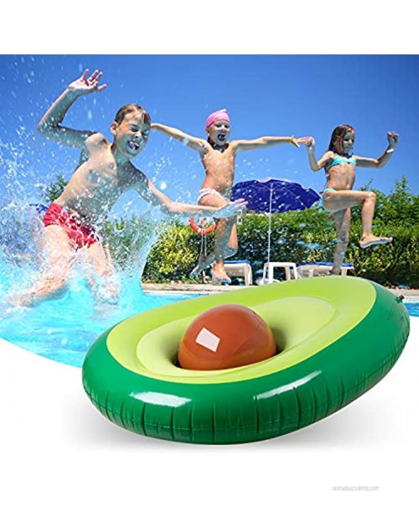 Obuby Inflatable Avocado Pool Float Floatie with Ball Fun Pool Floats Floaties Summer Swimming Pool Raft Lounge Beach Floaty Party Toys for Kids Adults