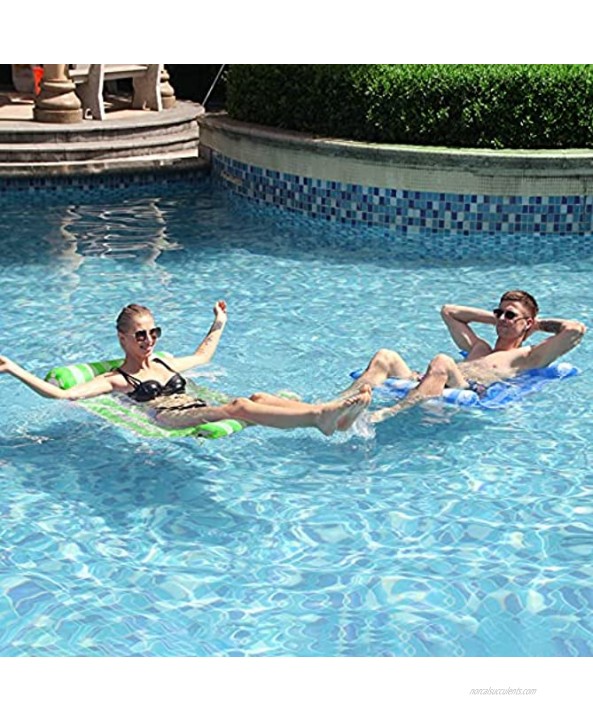Parentswell Inflatable Pool Floats Water Hammock 2 Pack Portable Hammock Chairs with Air Pump Multi-Function Pool Lounge Chairs for Outside Inflatable Pool Floatie Toys